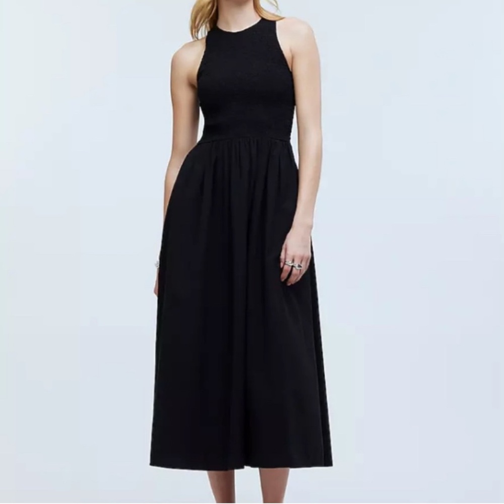 Madewell Selena Smocked Sleeveless Midi Dress Sz Small Petite